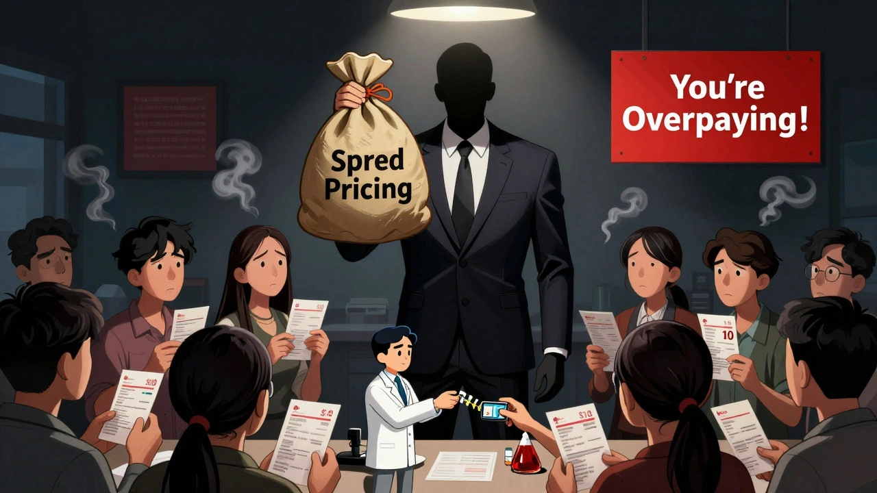 Un intermédiaire pharmaceutique caché qui prélève de l&#039;argent sur des patients payant trop cher pour leurs génériques.