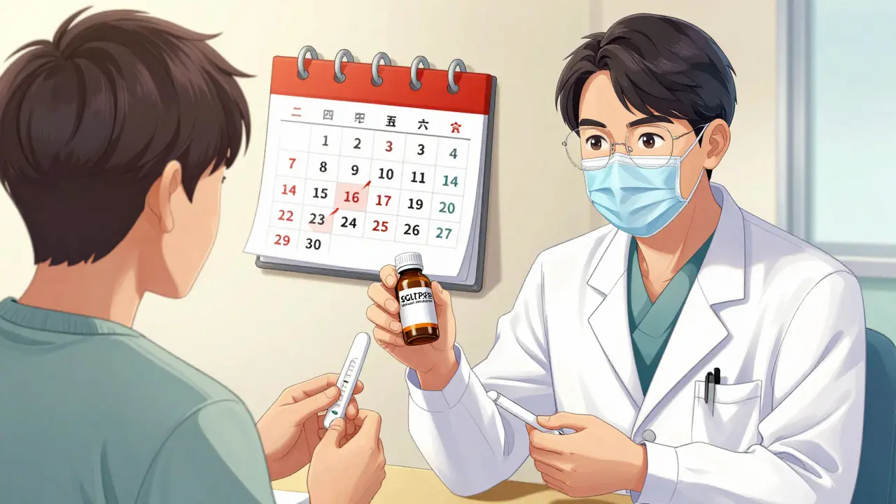 Médecin conseillant l'arrêt des inhibiteurs SGLT2 avant une chirurgie.