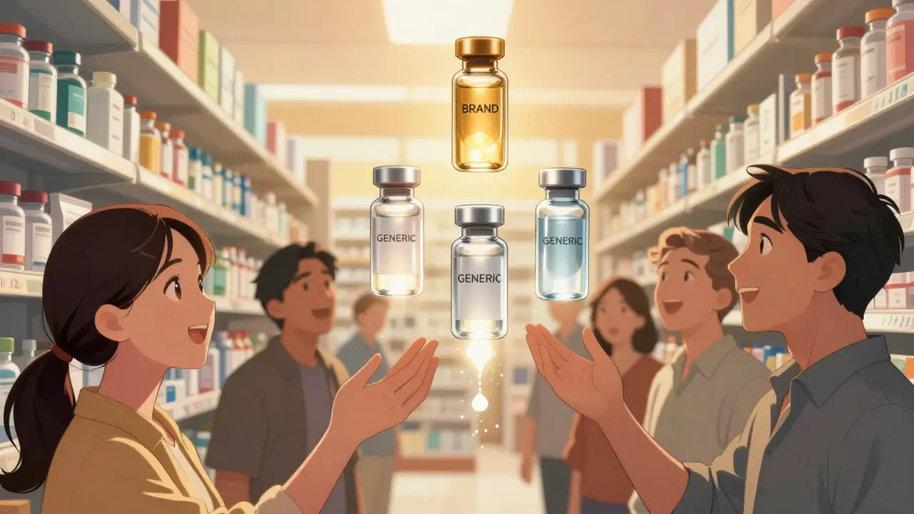 Patients choisissant médicaments génériques accessibles
