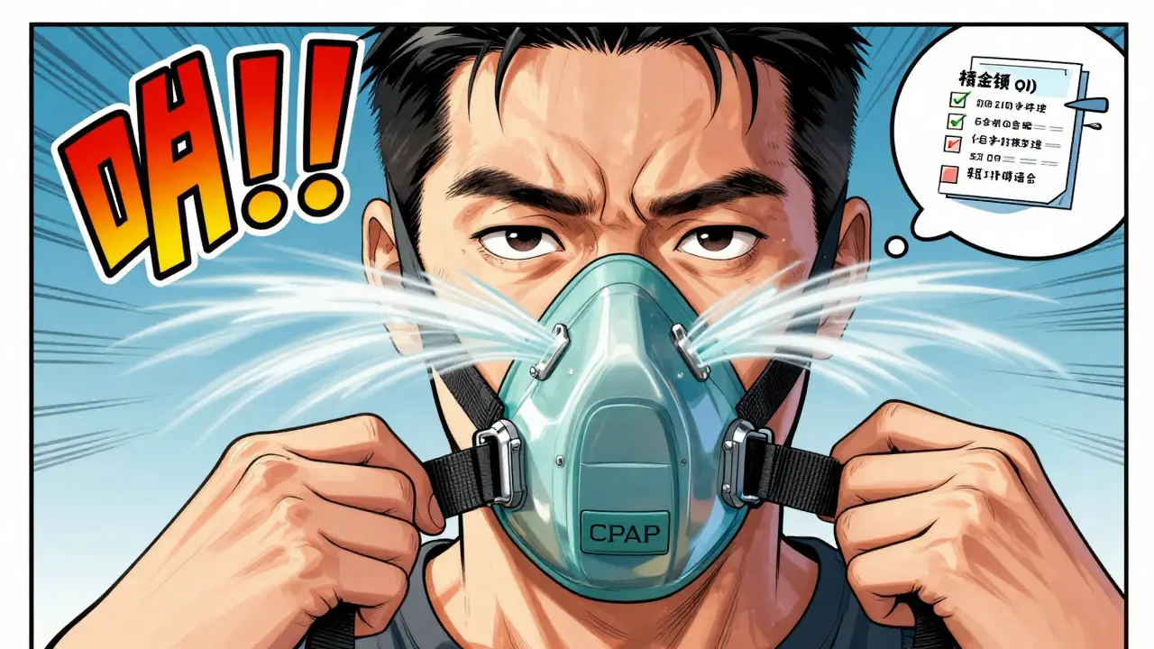 Ajustement du masque CPAP pour éviter les fuites d'air