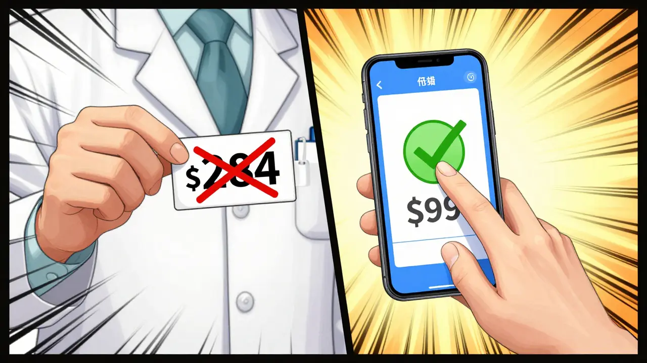 Comparaison visuelle entre le prix plein tarif et le prix avec coupon sur téléphone