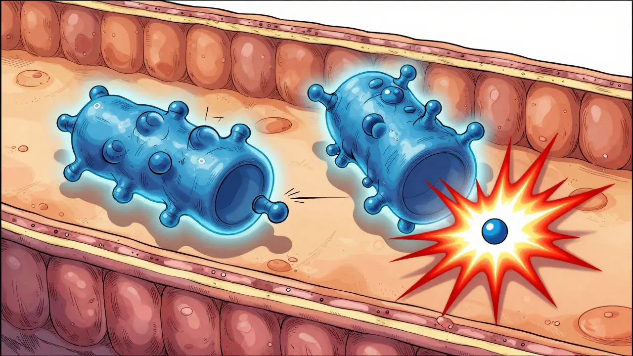 Illustration moléculaire du récepteur H1 activé par un antihistaminique en style manhua
